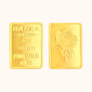 100 GM Rose 24KT Gold Rectangular Bar